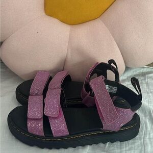 Dr. Martens Pink Glitter Kids Sandals